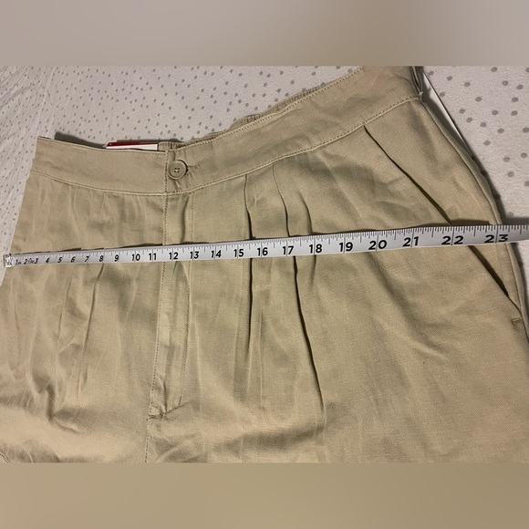 JOIE Pleated High Rise Short In Color Rainy Day Cotton / Linen Blend XL NEW - Picture 10 of 11